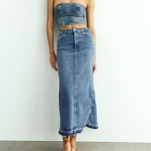 ZARA ZW High rise denim skirt